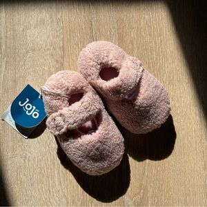 JoJo Maman Bébé Pink Sherpa Toddler Slippers